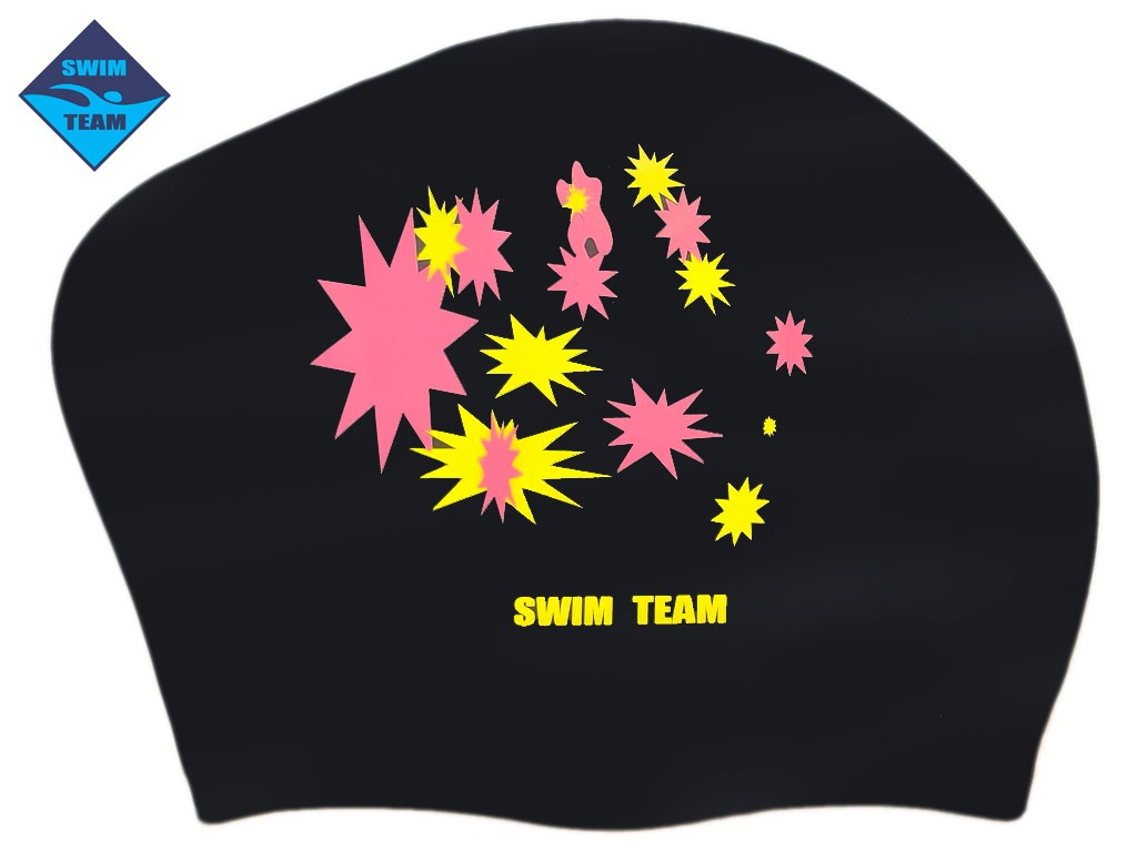 Шапочка для плавания для длинных волос SWIM TEAM звёзды: KW-S 
