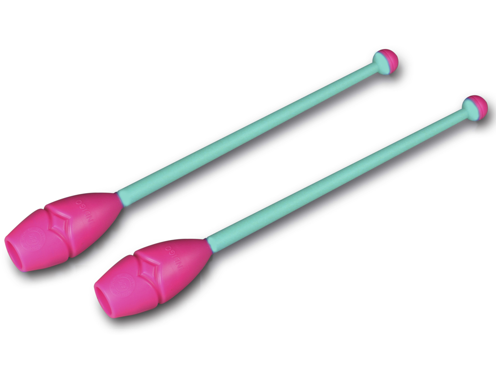 Булавы для художественной гимнастики с резиновыми наконечниками  бирюзово-розовый оптом купить у компании СПРИНТЕР