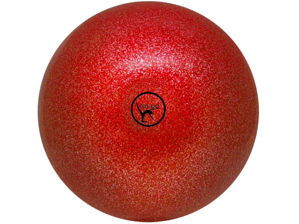 Мяч для художественной гимнастики GO DO. Диаметр 15 см. Цвет: красный с глиттером. Производство: Россия.