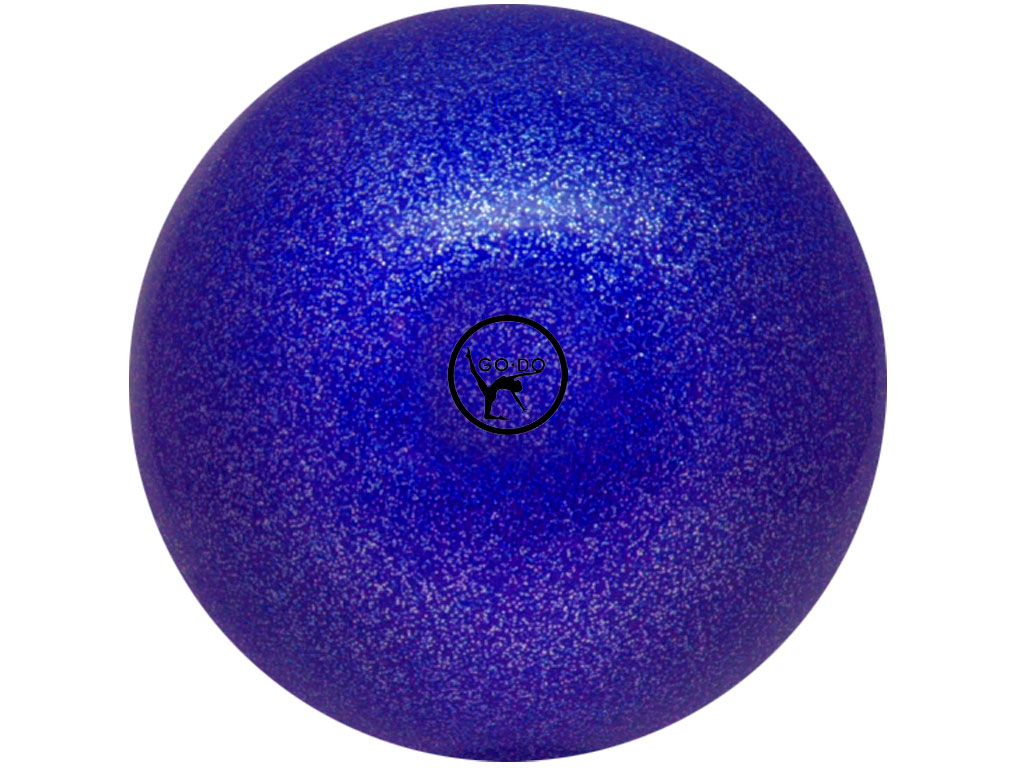 Мяч для художественной гимнастики GO DO. Диаметр 19 см. Цвет: синий с глиттером.
