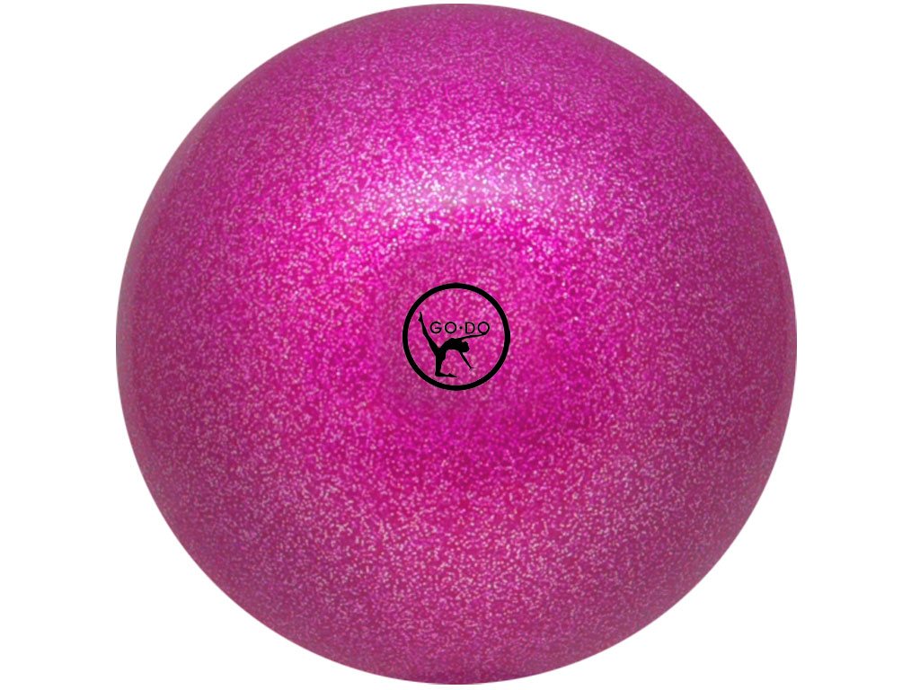 Мяч для художественной гимнастики GO DO. Диаметр 19 см. Цвет: розовый с глиттером.
