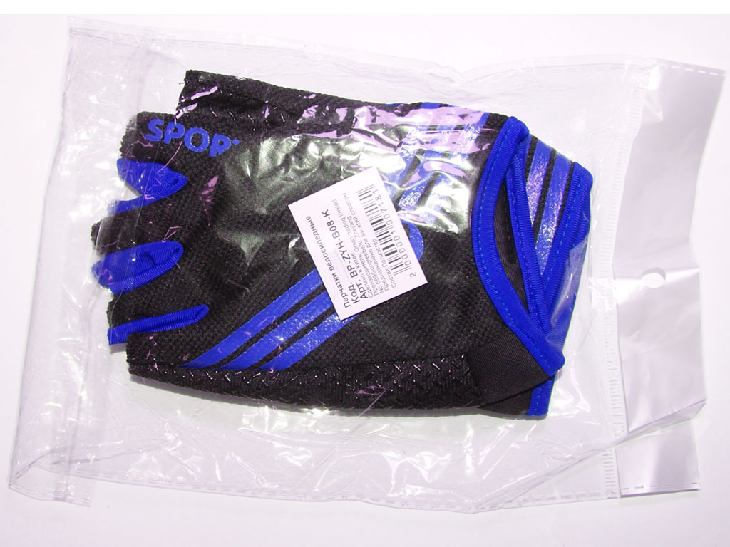 Перчатки велосипедные BP-ZYH-B08-Ч цвет черно-синий