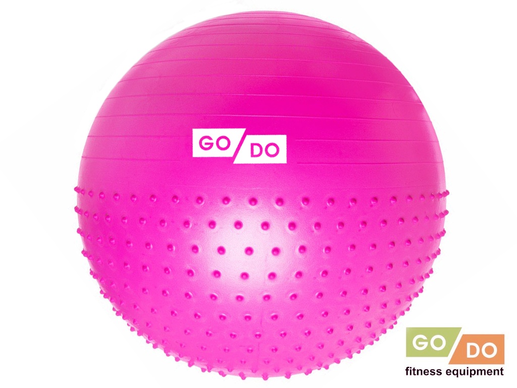 Мяч для фитнеса комбинированный с массажными шипами 75 см фуксия ВМ-75-МА