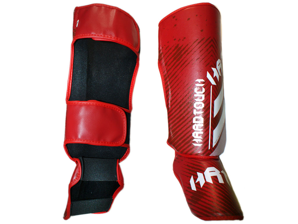 Защита ног (голень+стопа) HARD TOUCH модель А. Цвет: красный. Размер S.