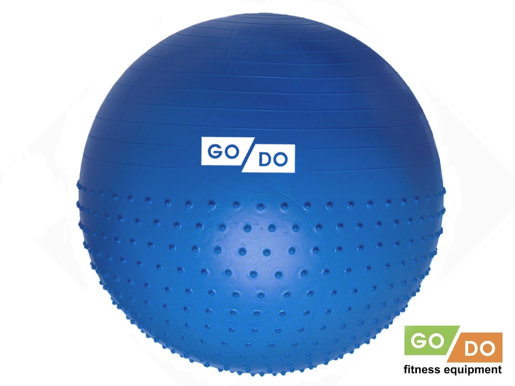 Мяч для фитнеса комбинированный с массажными шипами синий 55 см ВМ-55-С