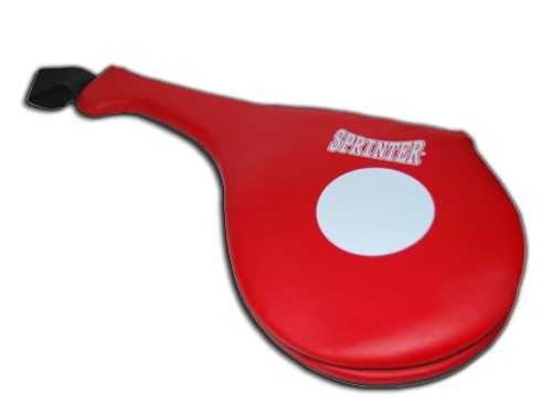 Лапа ракетка (хлопушка) SPRINTER двойная из плотной синтетической кожи. Предназначена для отработка точности и скорости ударов руками и ногами. :(379-382):
