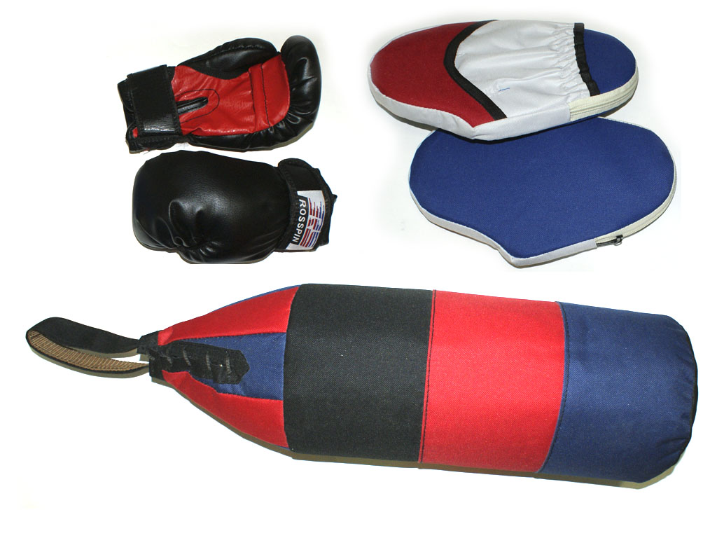 Набор боксёрский детский (груша  шлемовидная, перчатки, 2 лапы) :(5):