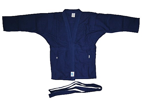 Куртка для самбо. Цвет синий. Размер 48. Состав: 100% хлопок, плотность 550гр./кв.м