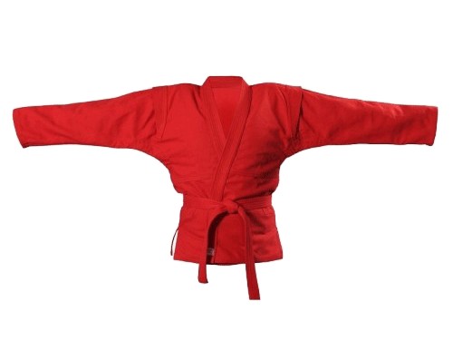Куртка для самбо. Цвет красный. Размер 30. Состав: 100% хлопок, плотность 550гр./кв.м