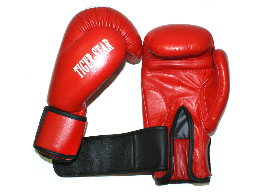 Перчатки бокс SPRINTER TIGER-STAR. Цвет: синий и красный.  размер-вес 14