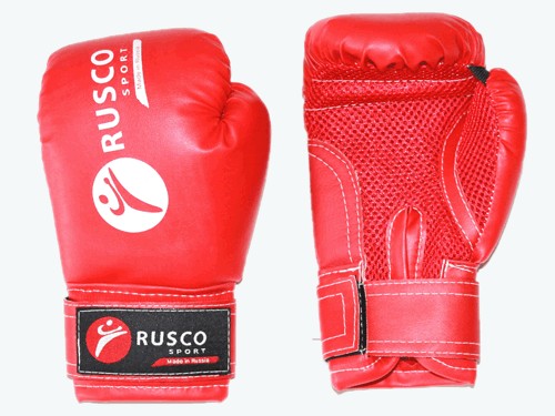 Перчатки боксёрские RUSCOsport, красные,10 Oz: К-10