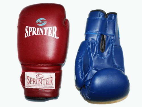 SPRINTER CLUB Перчатки бокс. Цвет: синий и красный.  размер-вес 4