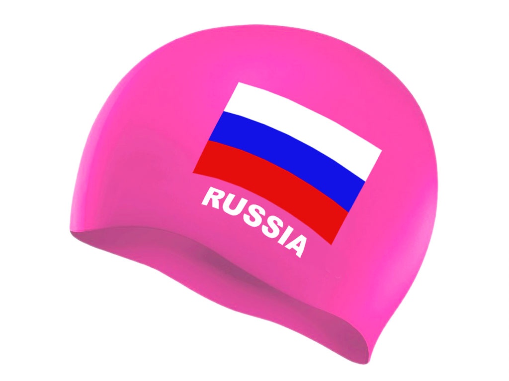 Шапочка для плавания SPRINTER. Классический дизайн с изображением флага России. 
