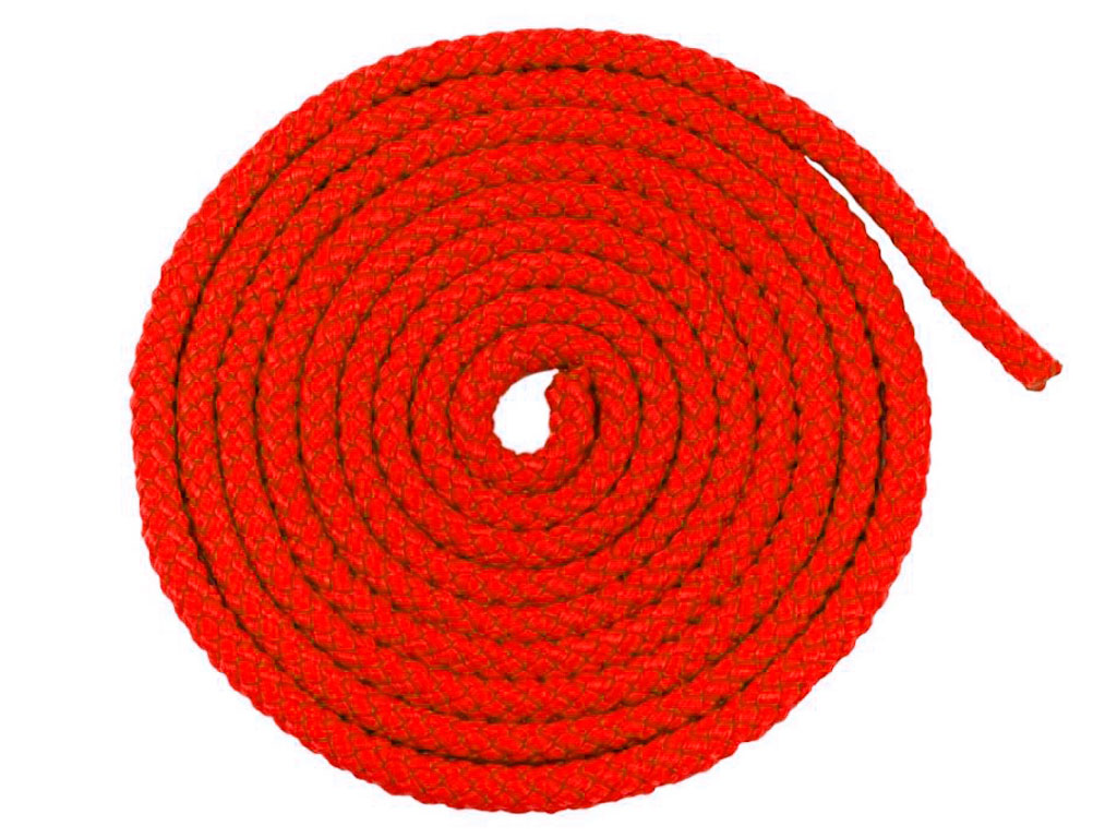 Скакалка гимнастическая, цветная ткань. Длина 3 метра. Цвет красный. :(АВ251):