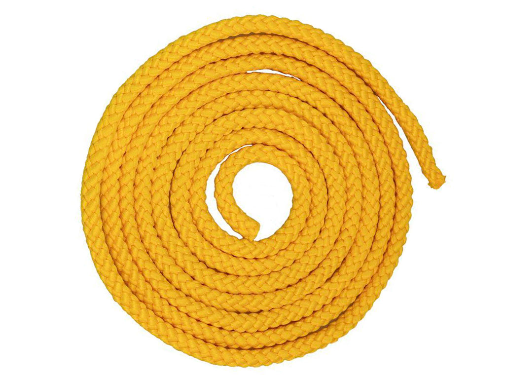 Скакалка гимнастическая, цветная ткань. Длина 3 метра. Цвет жёлтый. :(АВ251):