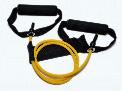 Эспандер латексная трубка с ручками (желтый) 4LB (1,8 кг) :(WX-11):