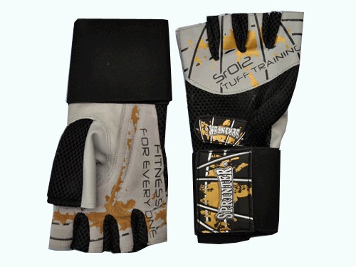 Перчатки тренировочные для тяжёлой атлетики без пальцев, материал: кожа, ткань. Цвет серый. Размер XХL.