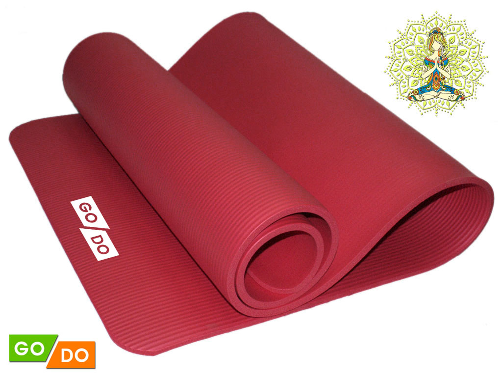 Коврик для йоги и фитнеса красный GO DO :RED К6010
