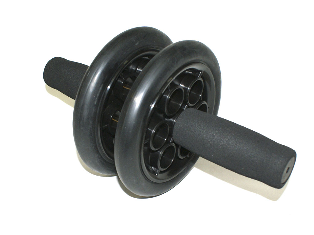 Ролик гимнастичкский SM-342 INDIGO черный с неопреновыми ручками