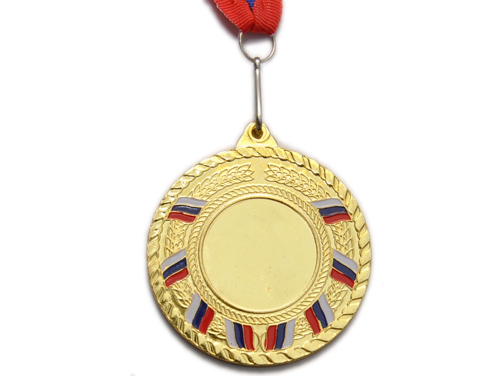 Медаль спортивная с лентой 1 место (без жетона) d - 6 см :Т6-1