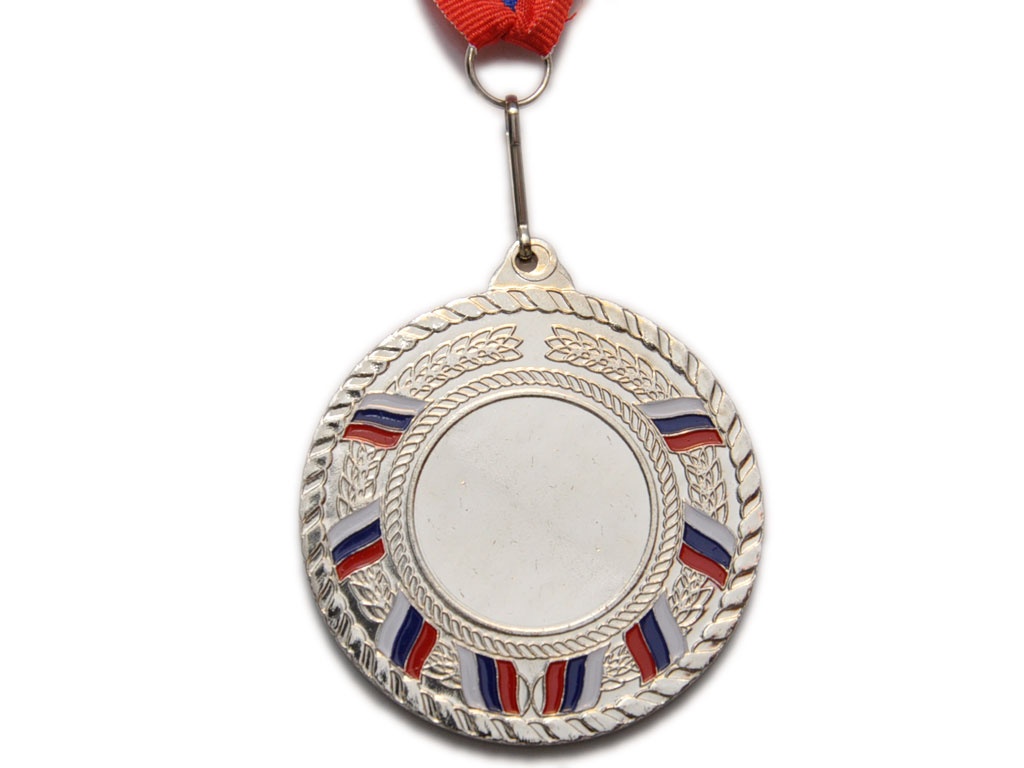 Медаль спортивная с лентой 2 место (без жетона) d - 6 см :Т6-2
