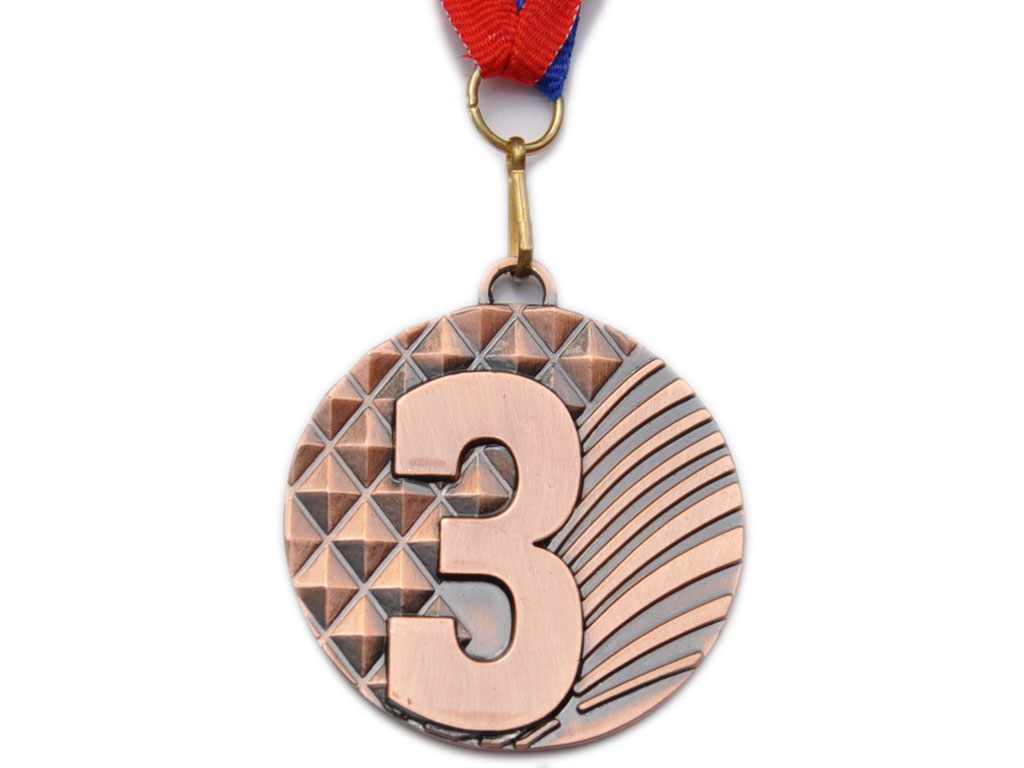 Медаль спортивная с лентой 3 место d - 5 см :5200-12