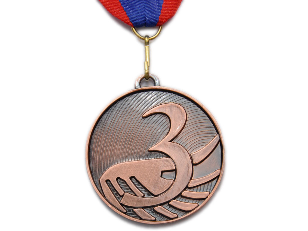 Медаль спортивная с лентой 3 место d - 5 см :5200-15