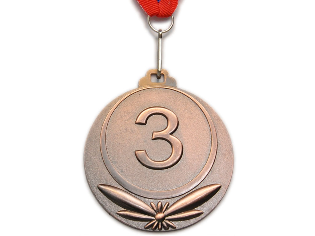 Медаль наградная с лентой 3 место d - 6,5 см :5202-3