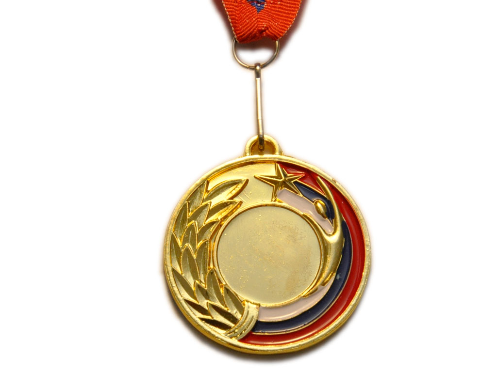 Медаль спортивная с лентой 1 место d - 5 см :5201-17