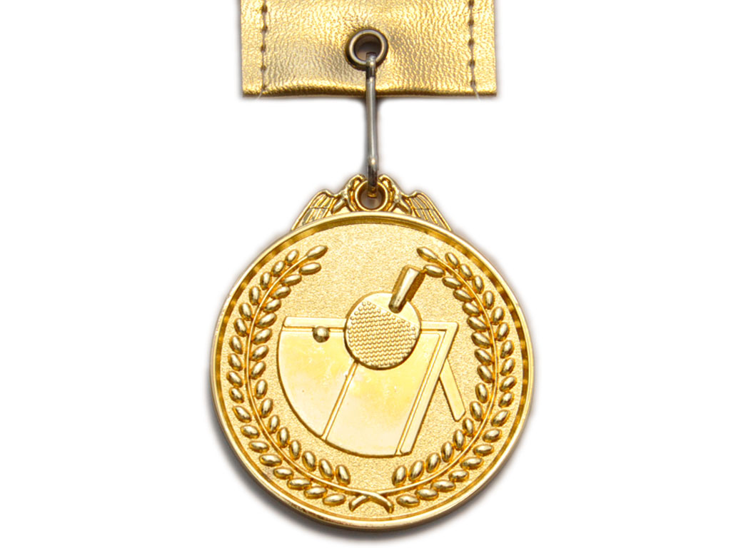 Медаль спортивная с лентой НАСТОЛЬНЫЙ ТЕННИС d - 5 см
