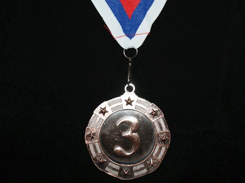Медаль спортивная с лентой 3 место d - 6,5 см :5605-3