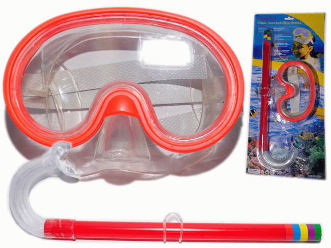 Набор для плавания, детский. В наборе: маска с иллюминатором, трубка. Упаковка - блистер. 2007-3