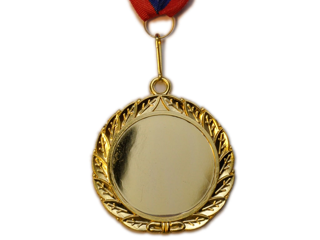 Медаль спортивная с лентой 1 место d - 6,5 см :Е02-1
