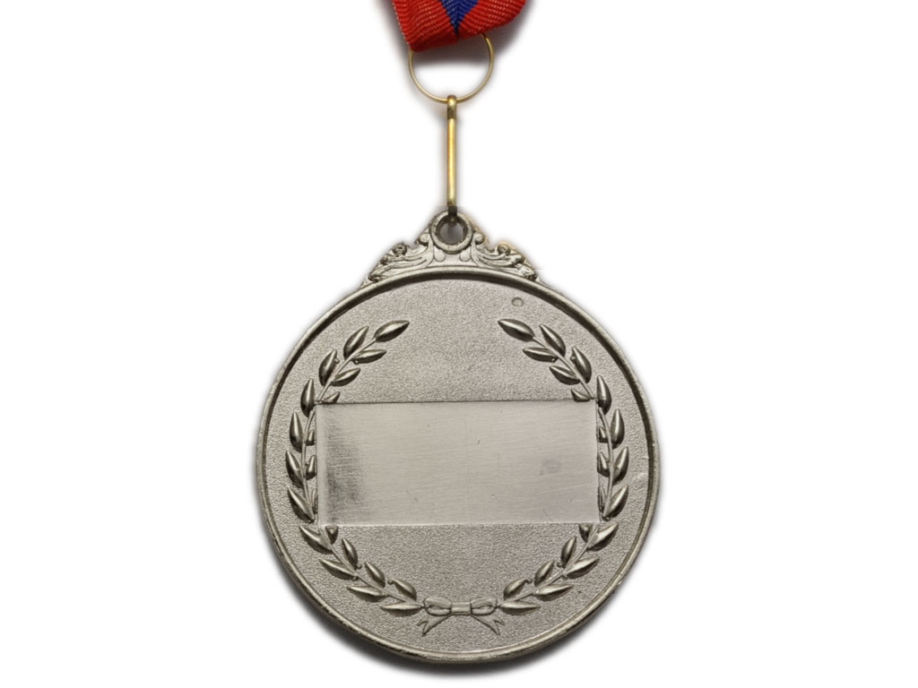 Медаль спортивная с лентой 2 место d - 6,5 см :Е03-2