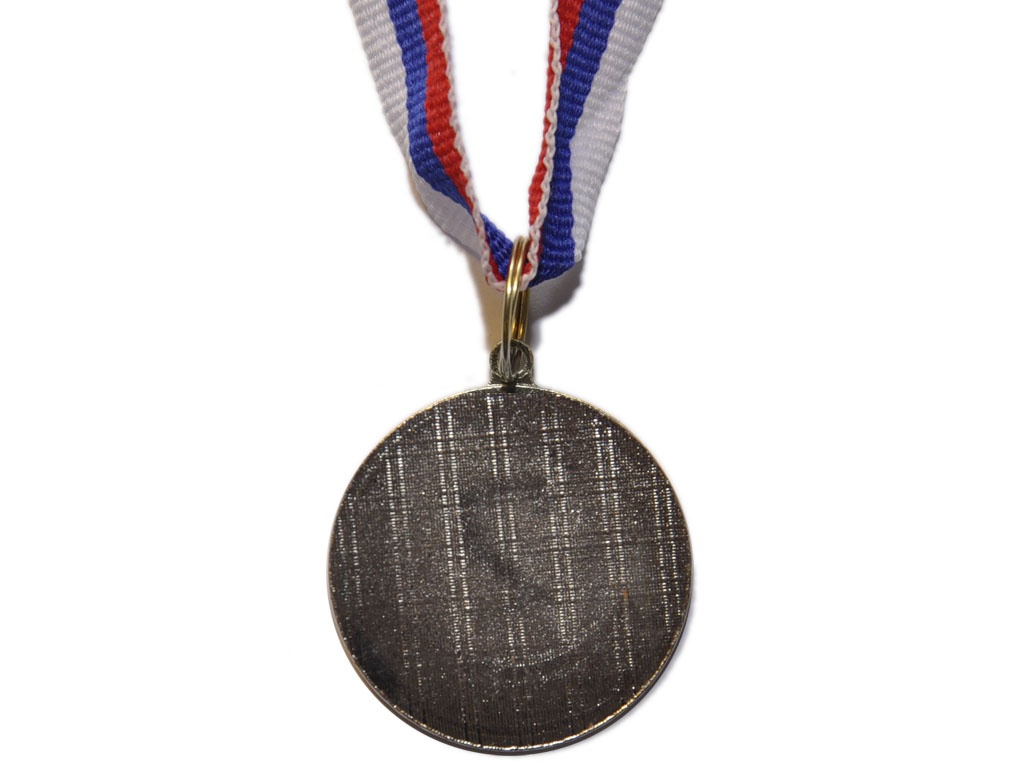 Медаль спортивная с лентой 2 место d - 3,5 см :1735-2