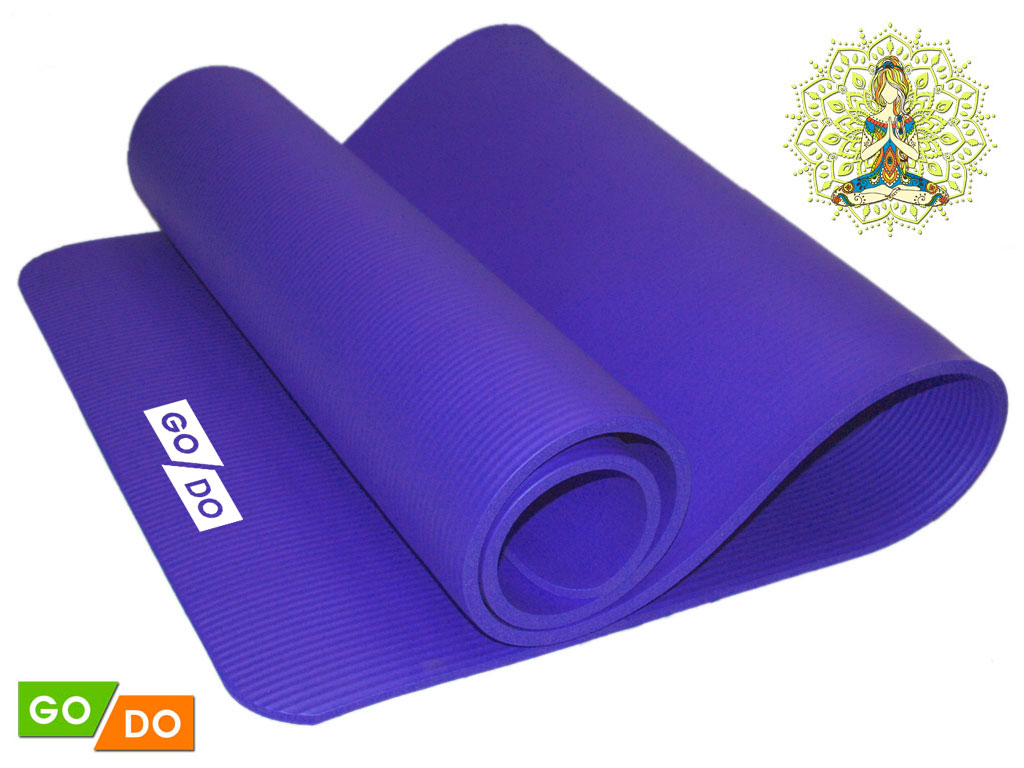 Коврик для йоги и фитнеса синий GO DO :BLUE К6010
