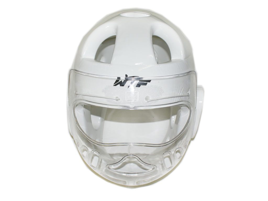 Шлем для тхеквондо с маской. Цвет: белый. Размер М. ZTT-001М-Б