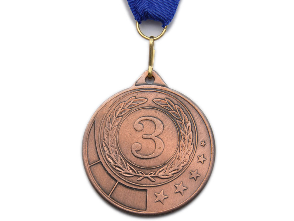 Медаль спортивная с лентой 3 место d - 5 см :МТ852-3