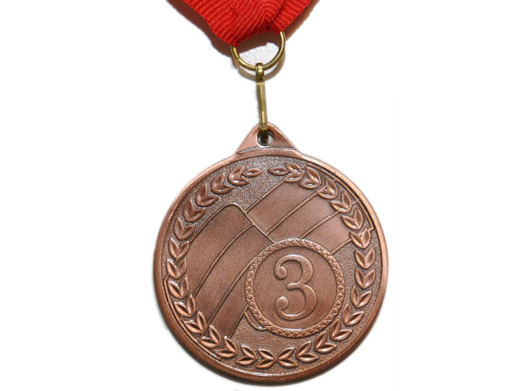 Медаль спортивная с лентой 3 место d - 5 см :МТ853-3