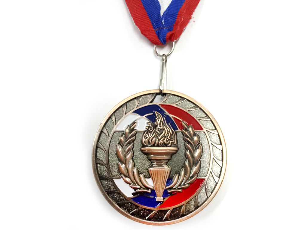 Медаль спортивная с лентой 3 место d - 6,5 см :1802-3
