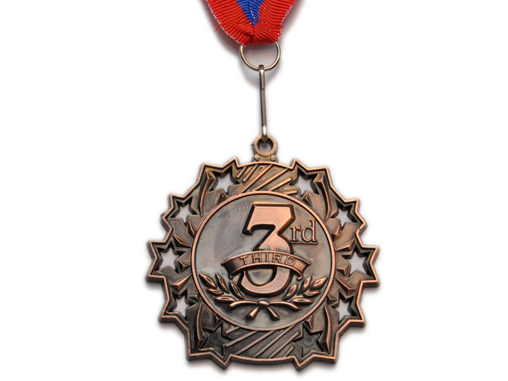 Медаль спортивная с лентой 3 место d - 6 см :1803-3