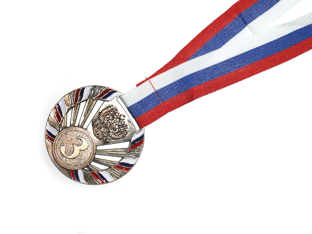 Медаль спортивная с лентой 3 место d - 6,5 см :1804-3