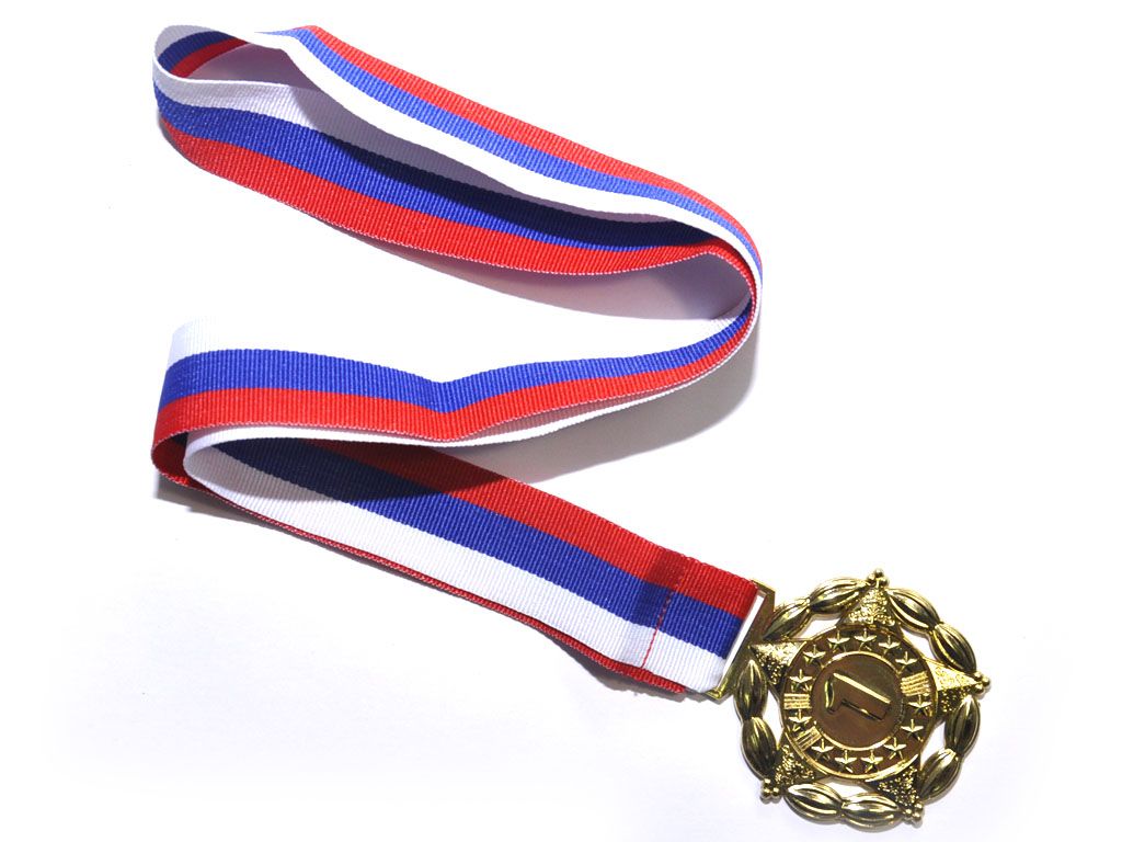 Медаль спортивная с лентой 1 место d - 5 см :1904-1