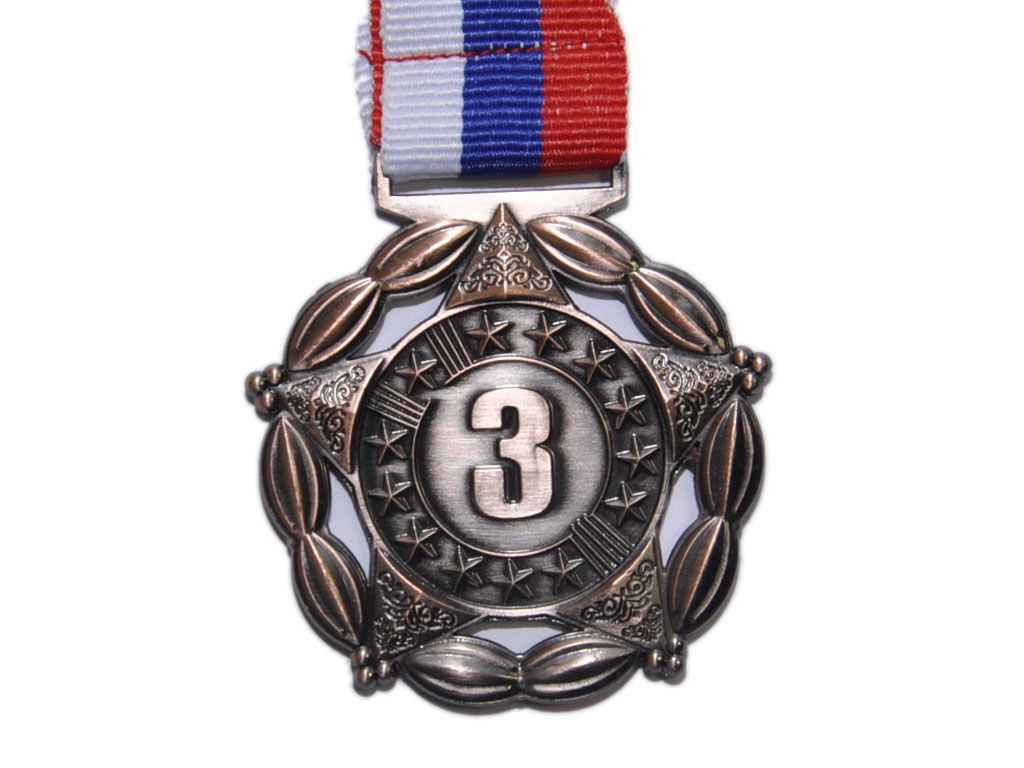 Медаль спортивная с лентой 3 место d - 5 см :1904-3