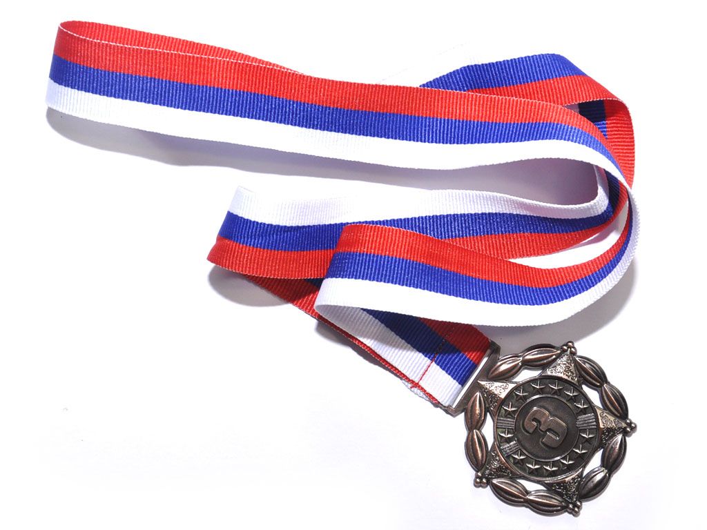 Медаль спортивная с лентой 3 место d - 5 см :1904-3