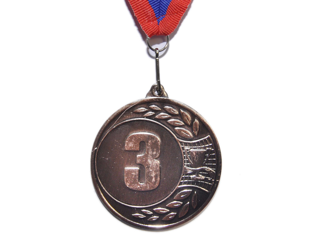 Медаль спортивная с лентой 3 место d - 6,5 см :1905-3