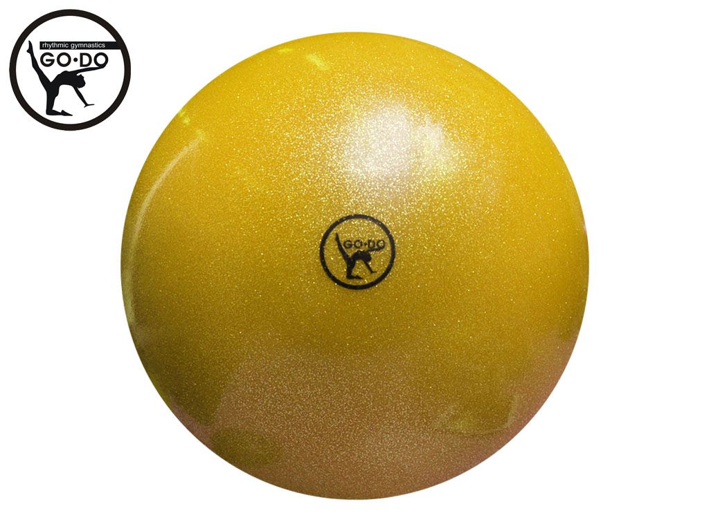 Мяч GO DO для художественной гимнастики. Диаметр 15 см. Цвет жёлтый имитация 