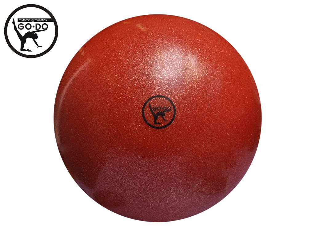 Мяч GO DO для художественной гимнастики. Диаметр 15 см. Цвет красный имитация 
