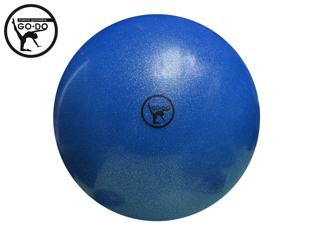 Мяч GO DO для художественной гимнастики. Диаметр 15 см. Цвет синий имитация 