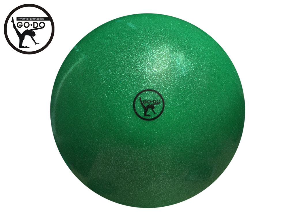 Мяч GO DO для художественной гимнастики. Диаметр 15 см. Цвет зелёный имитация 